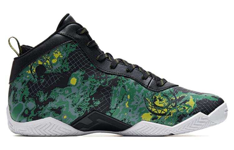 QIAODAN Slip Resistant Abrasion Resistant Mid top Basketball Shoes Men’s Black