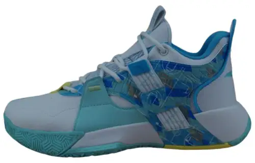 Anta Thompson KT Basketball Series Fabric Synthetic Leather Non-Slip Wear-Resistant Mid-top Basketball Shoes Men's White Blue