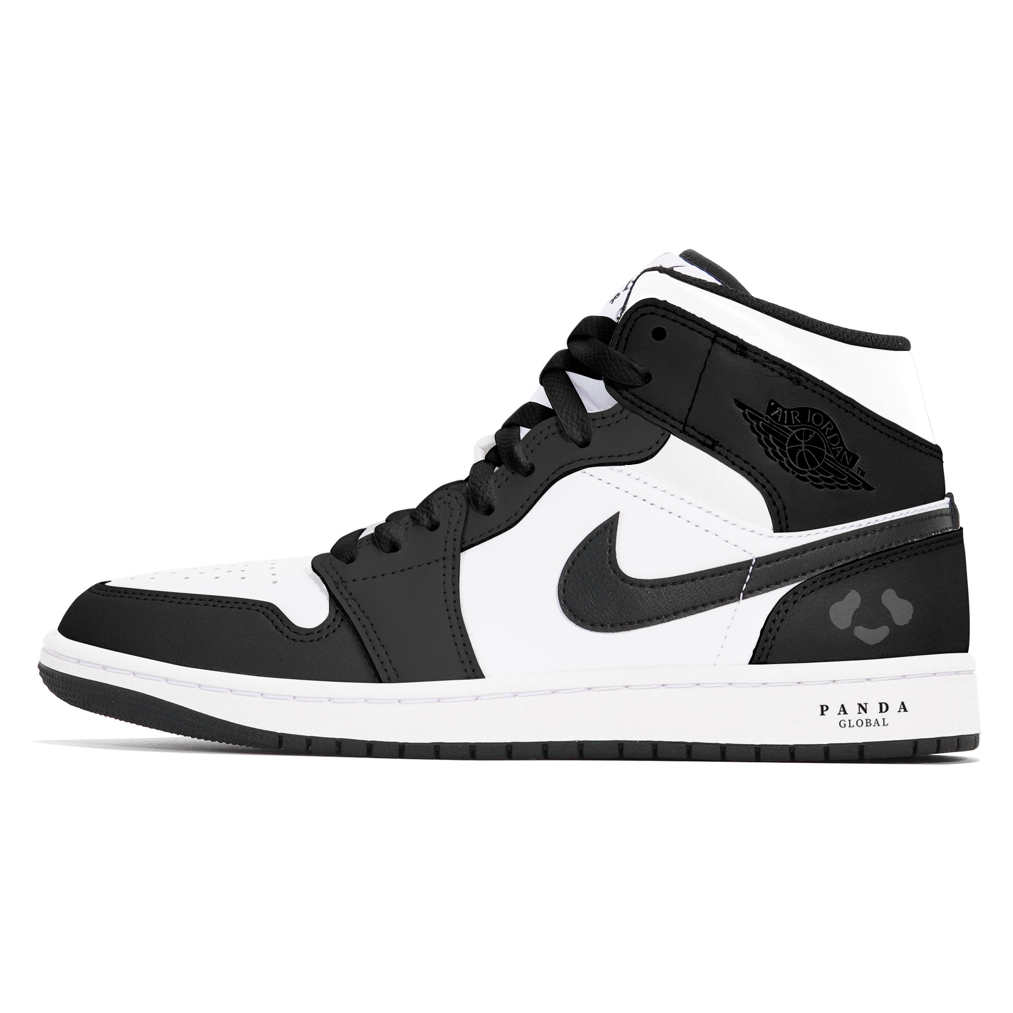 Jordan Air Jordan 1 Slip Resistant Abrasion Resistant Mid top Vintage Basketball Shoes Men’s Black White