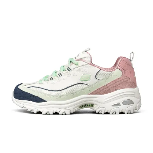 Skechers D'Lites 1.0 Panda Shoes, Milk Tea Bear, White Peach Ice Cream