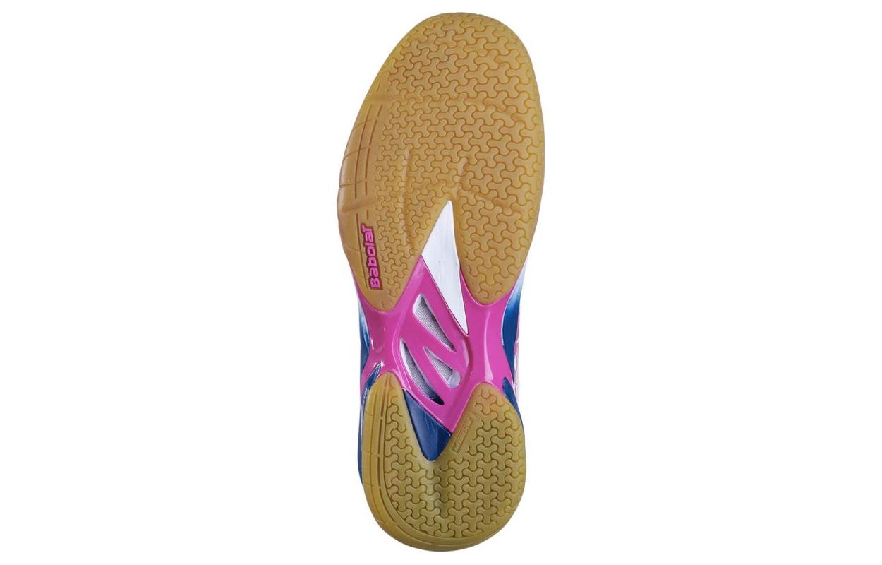 Babolat Mesh Cushioning Slip Resistant Low top Badminton Shoes Women’s White Rose Red