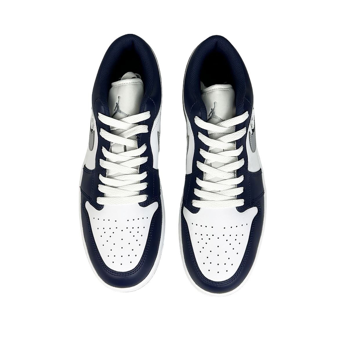 Jordan Air Jordan 1 Slip Resistant Abrasion Resistant Low top Vintage Basketball Shoes Men’s White Blue