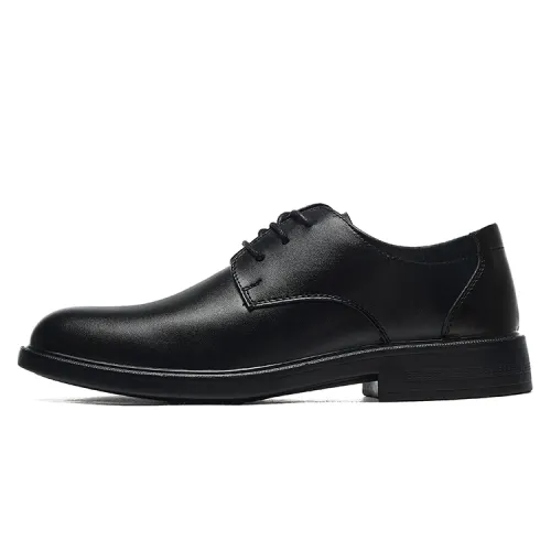 Warrior Warrior British Style Simple Business Versatile Soft Elegant Fashion Formal Leather Shoes Men's Black
