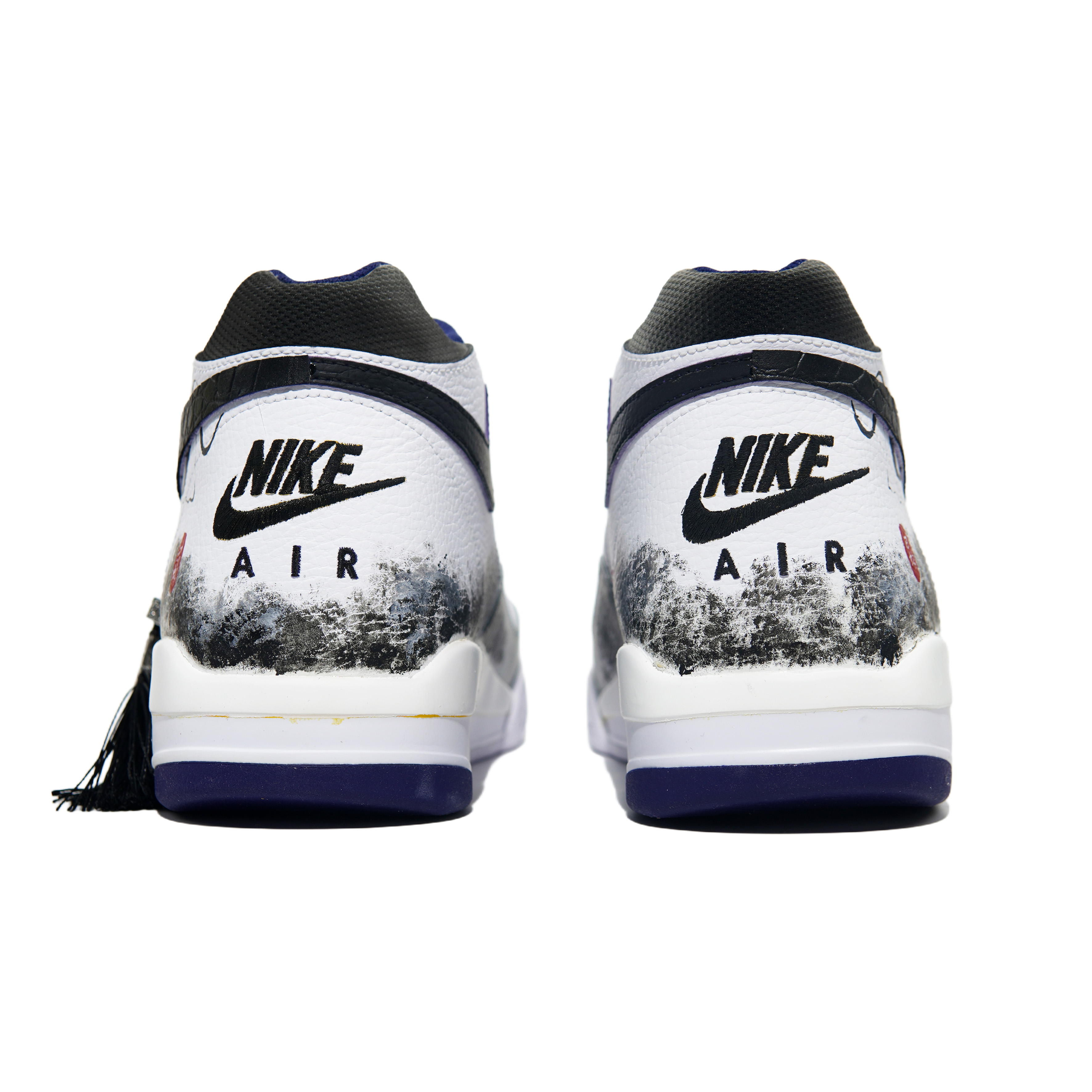 Nike Flight Legacy Cushioning Slip Resistant Abrasion Resistant Waterproof Mid top Vintage Basketball Shoes Men’s White