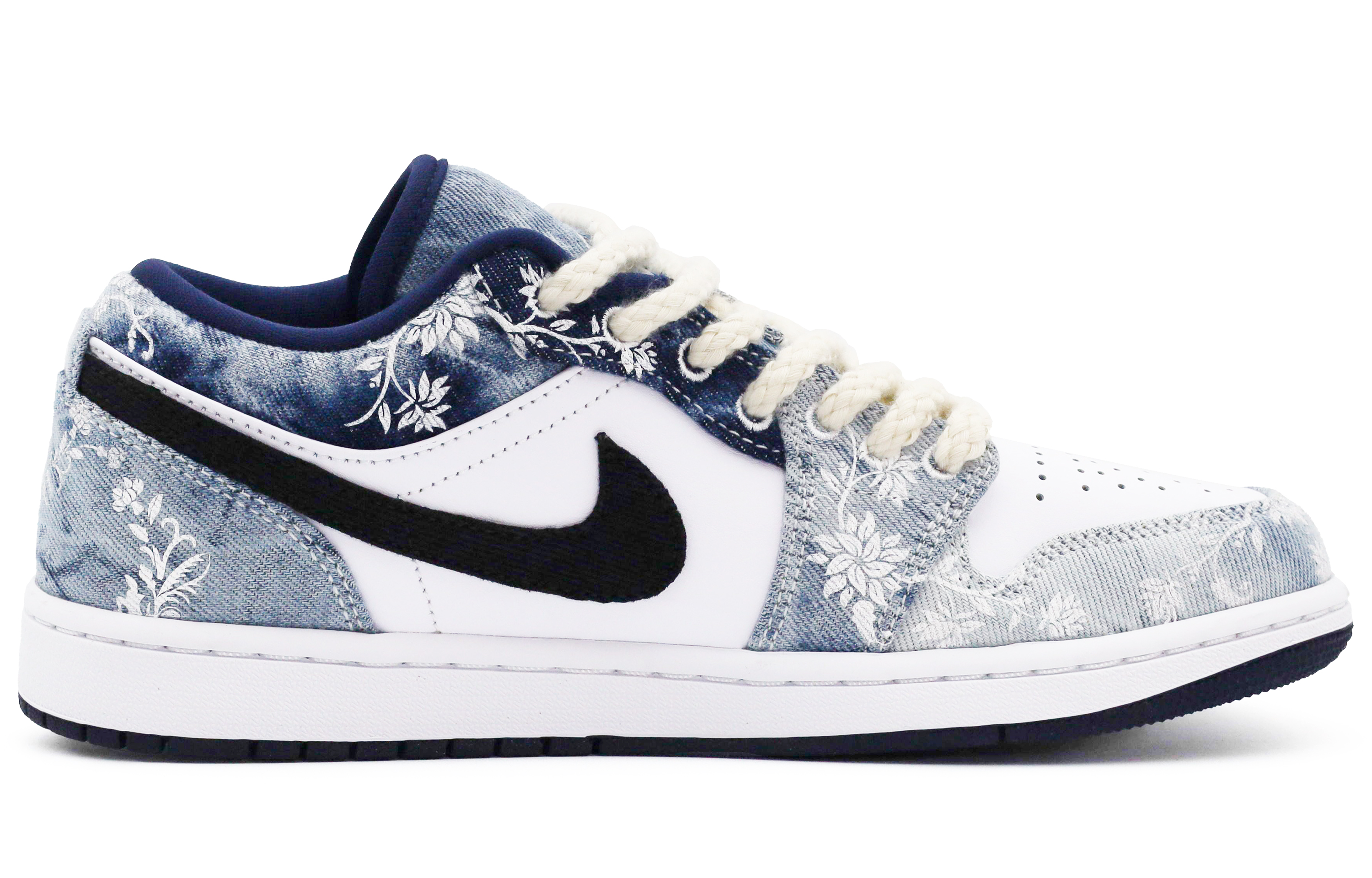Jordan Air Jordan 1 Low top Vintage Basketball Shoes Men’s Black White Blue