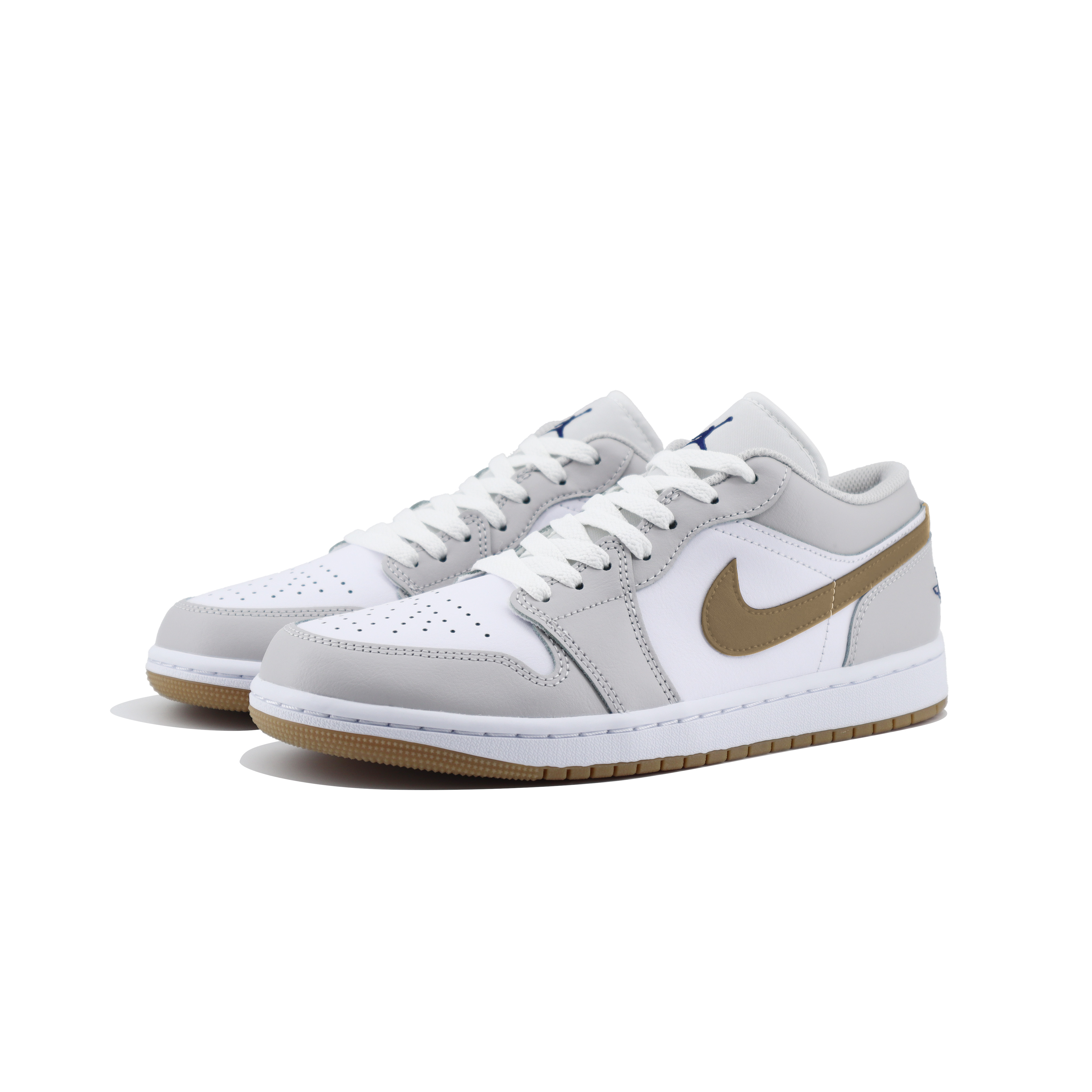 Jordan Air Jordan 1 Slip Resistant Abrasion Resistant Low top Vintage Basketball Shoes Unisex White Gray