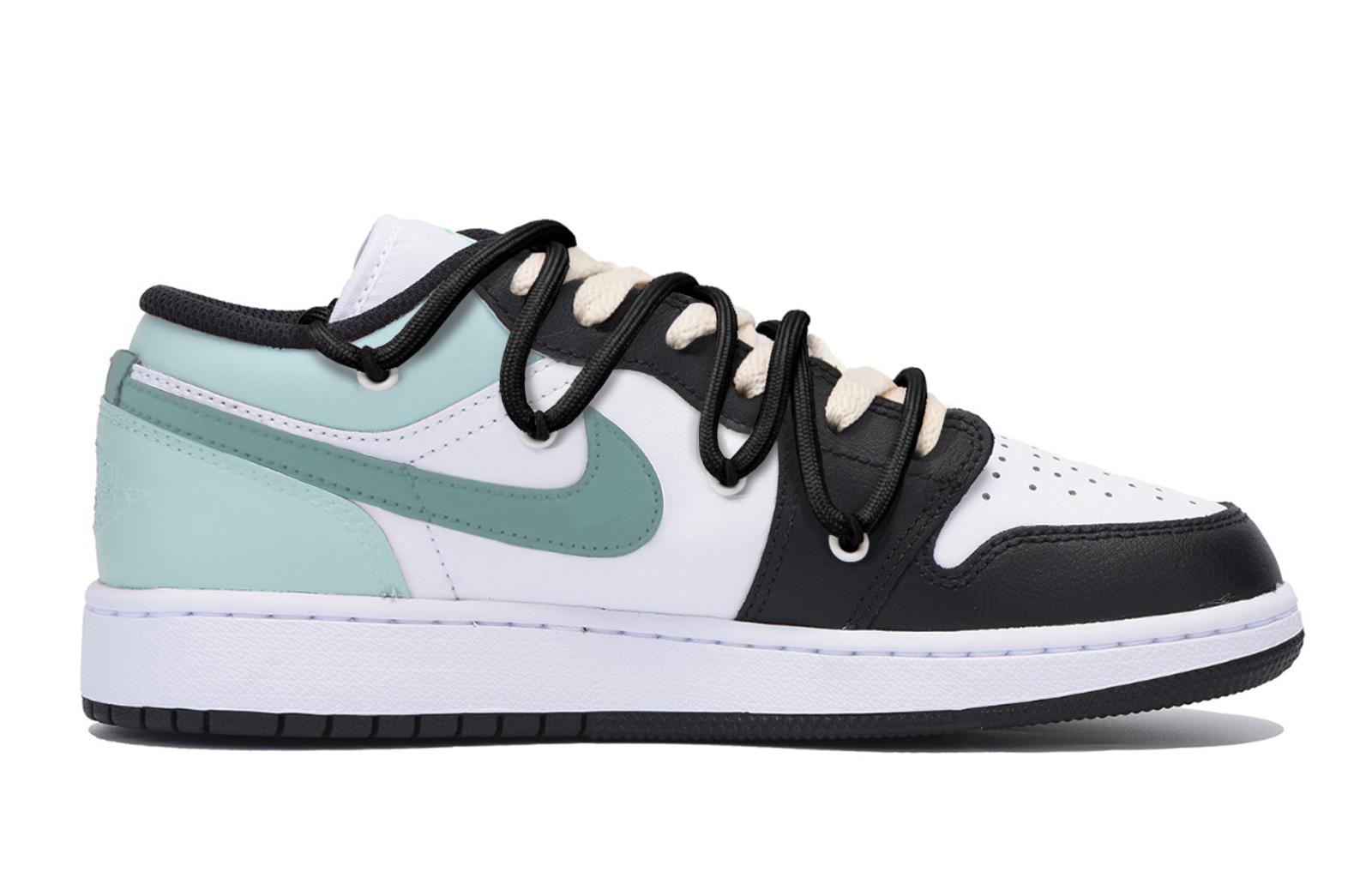 Jordan Air Jordan 1 Vintage Basketball Shoes Men’s Low Top Black Tiffany