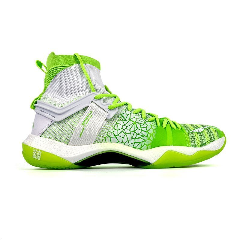 Li Ning Roar II Generation Cushioning Support High top Badminton Shoes Unisex Green White