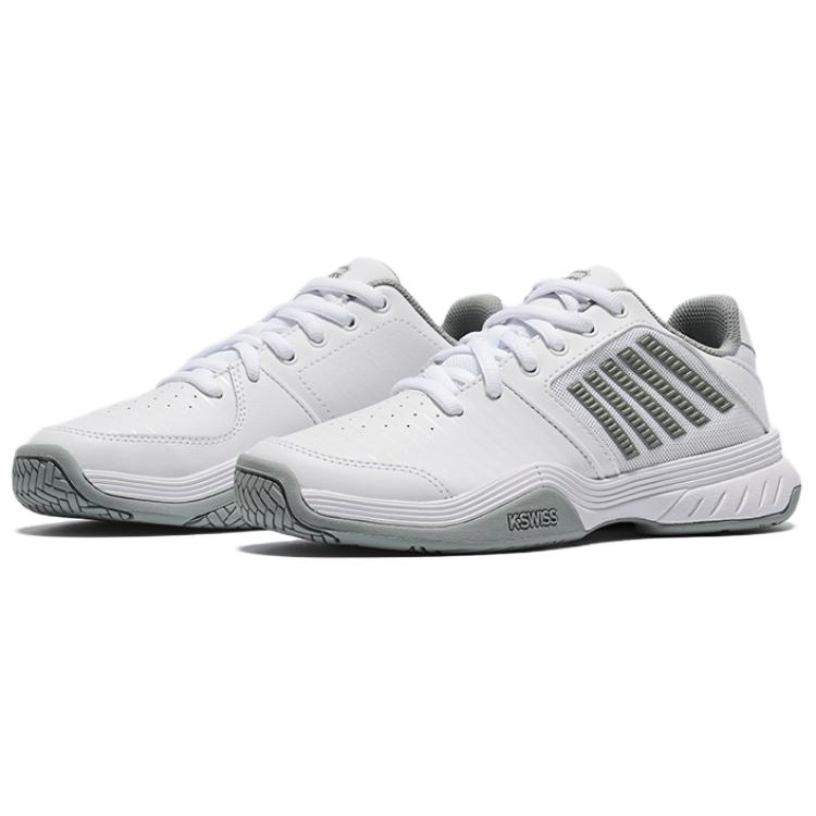 K·SWISS Textile, Synthetic Leather Low top Tennis Shoes Women’s White Silver