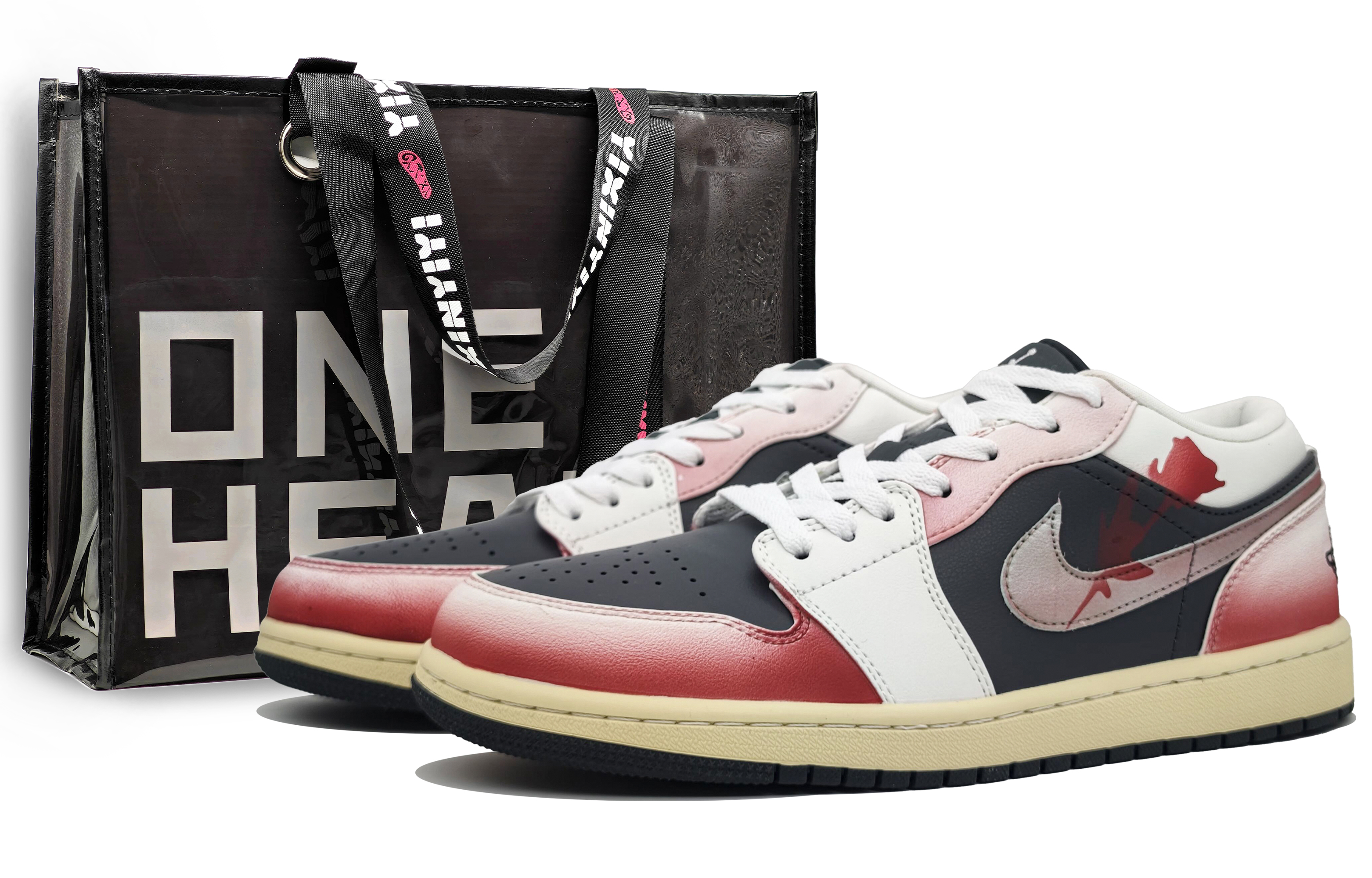 Jordan Air Jordan 1 Abrasion Resistant Breathable Abrasion Resistant Breathable Low top Vintage Basketball Shoes Unisex