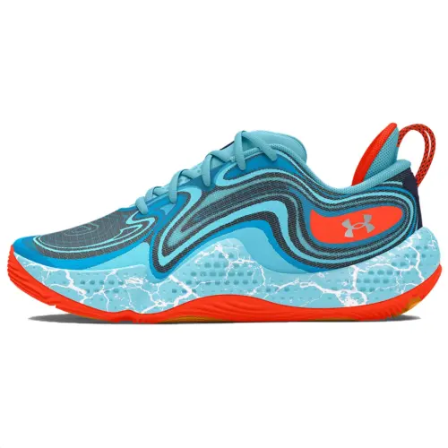 Under Armour Slip Resistant Abrasion Resistant Low top Basketball Shoes Men's Blue Black Orange