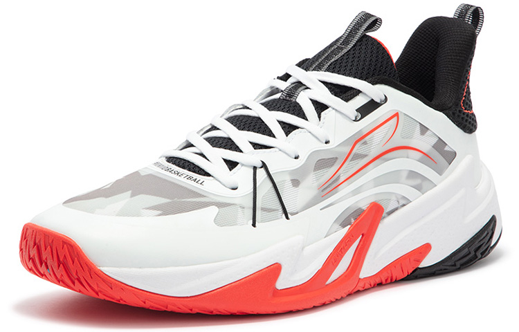 361° Basketball Shoes Men’s Low Top 361 Degrees White/Fluorescent Bright Dark Red