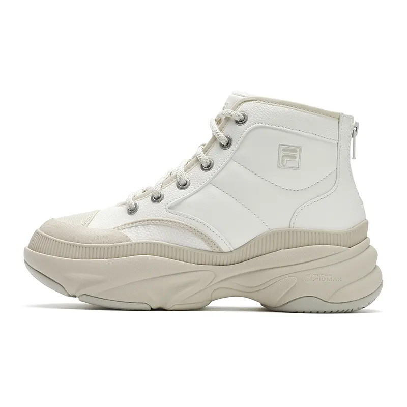 FILA BREAD Fashion Abrasion Resistant Mid top Chunky Sneakers Women's Foam White