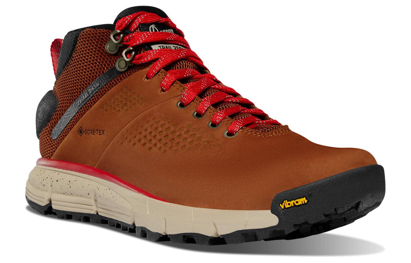 Danner Trail 2650 Cushioned Slip-Resistant Water-Resistant Lightweight Mid-Top Hiking Trekking Shoes Women’s Brown Red
