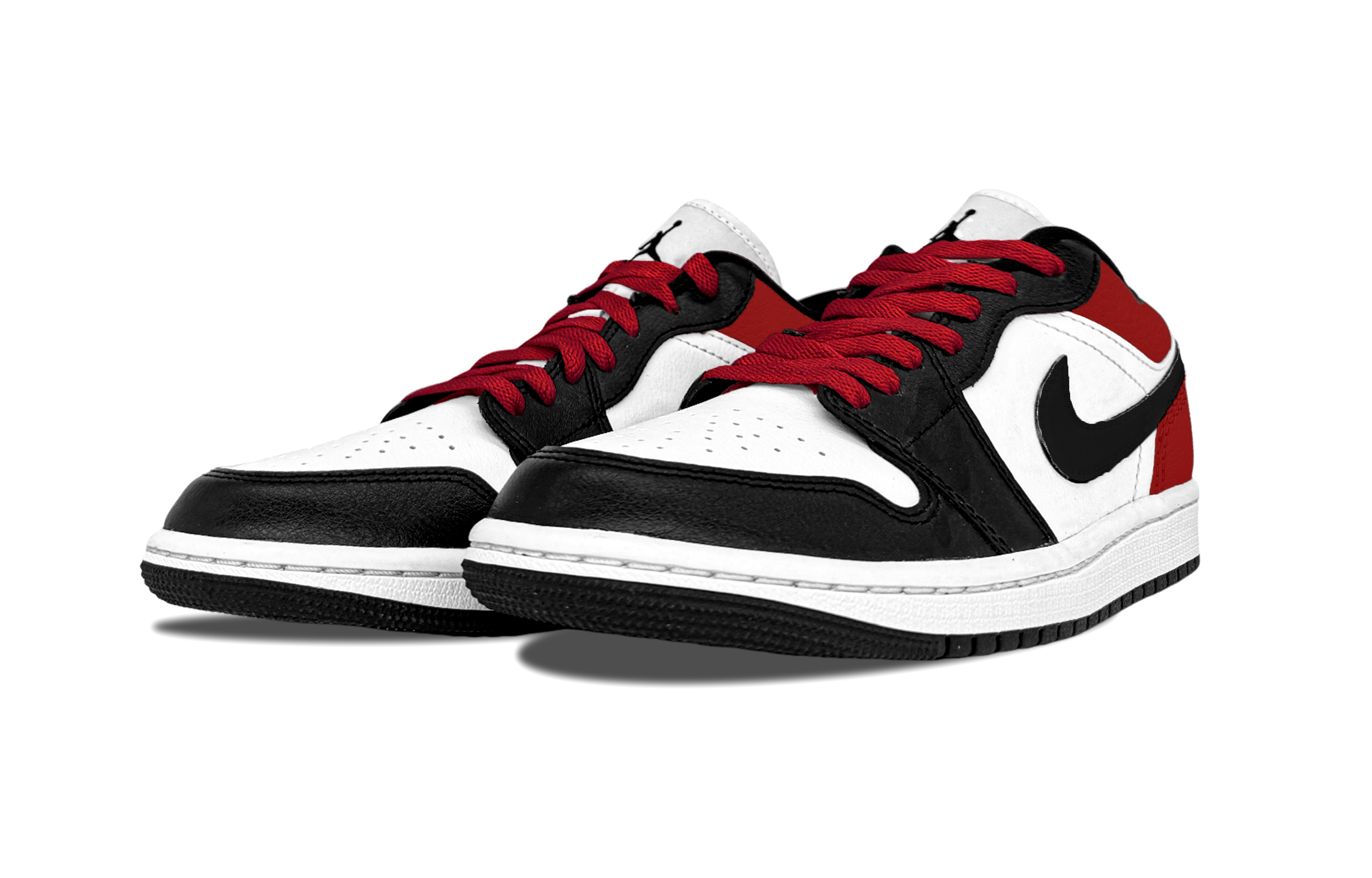 Jordan Air Jordan 1 Black Swan Leather Support Balance Support Balance Low top Vintage Basketball Shoes Unisex