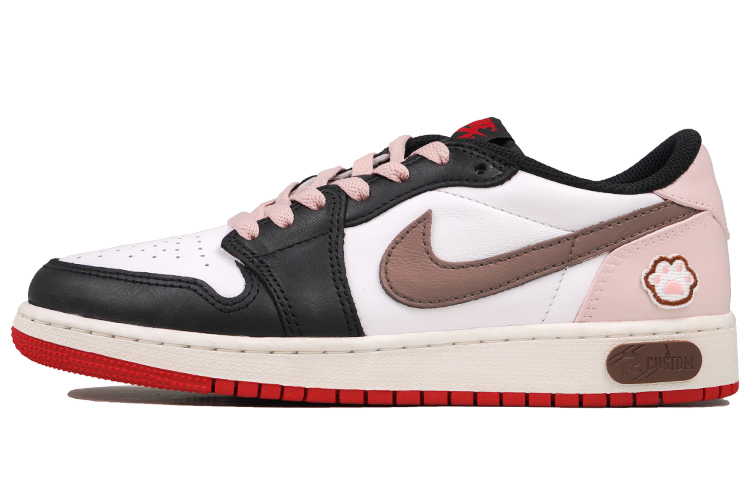 Jordan Air Jordan 1 RISK Low top Vintage Basketball Shoes GS Pink Brown
