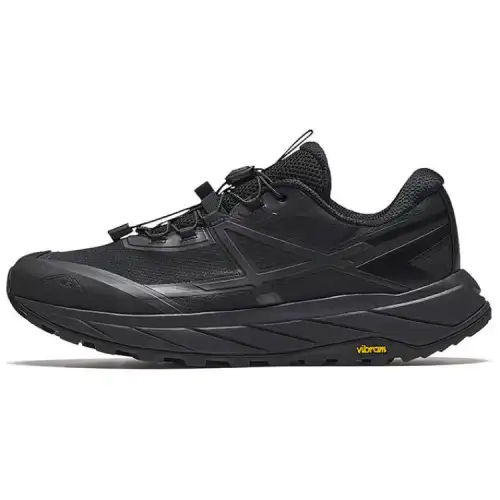 Anta Walker Cushioning Slip Resistant Abrasion Resistant Low top Hiking Shoes Men's Basic Black