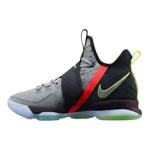 Nike Lebron 14 Out of Nowhere Round-head lace-up PU shock absorption Middle-top practical basketball shoes Men's gray black