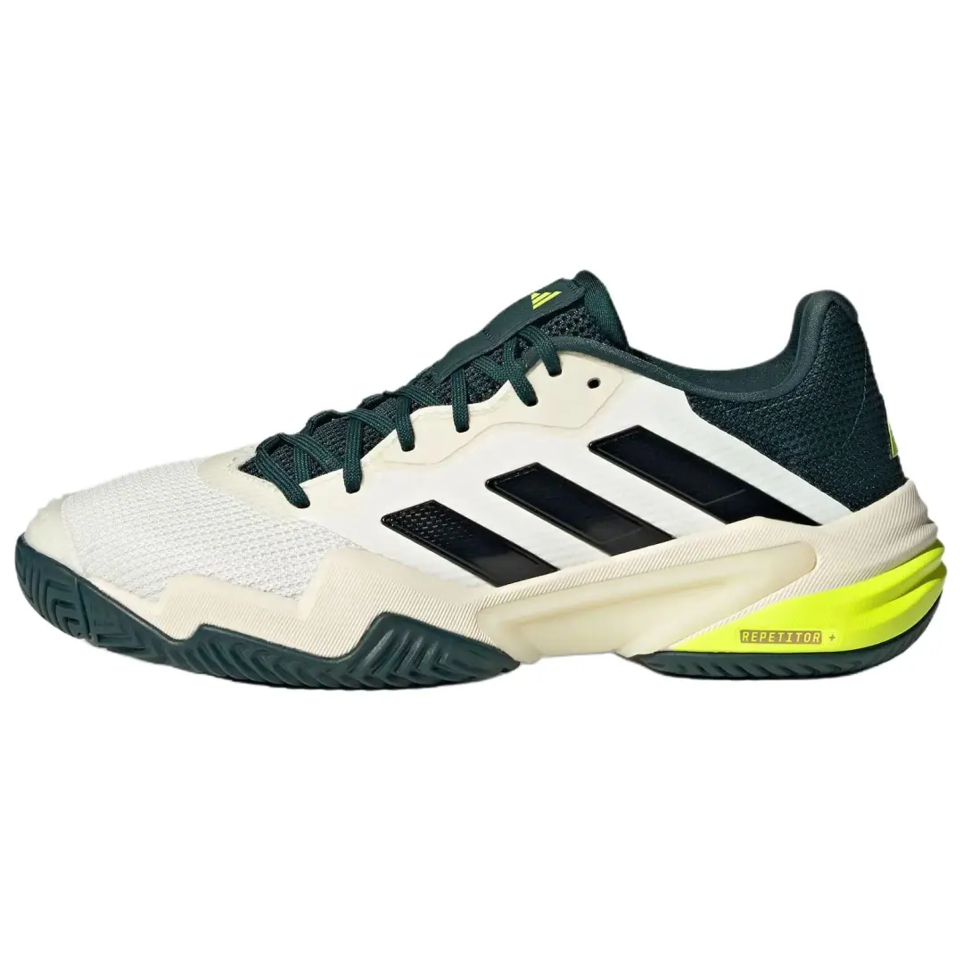 Adidas Barricade 13 Slip Resistant Abrasion Resistant Low top Tennis Shoes Men's White Green