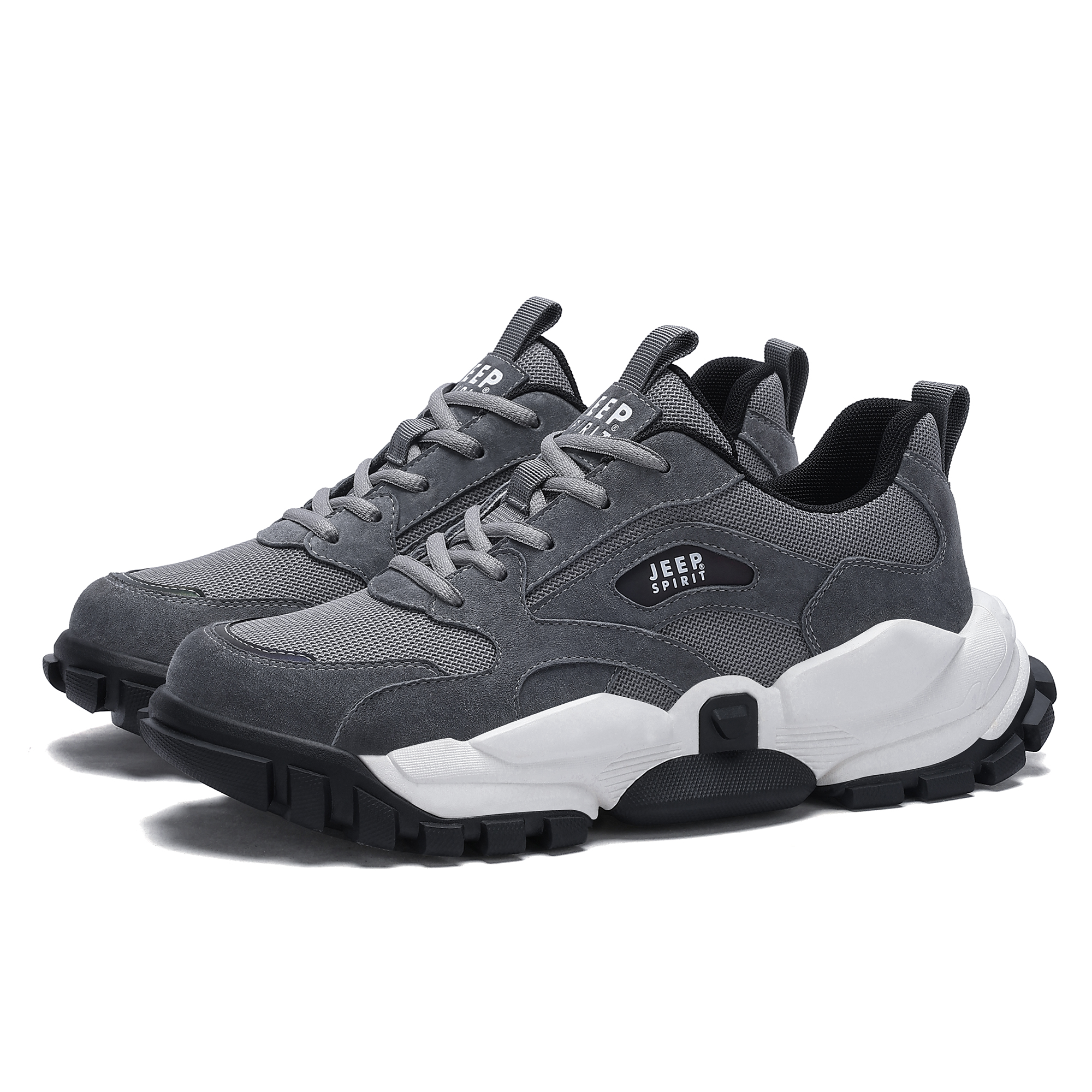 JEEP SPIRIT Cushioning Abrasion Resistant Lightweight Breathable Low top Hiking Shoes Men’s Volcanic Ash