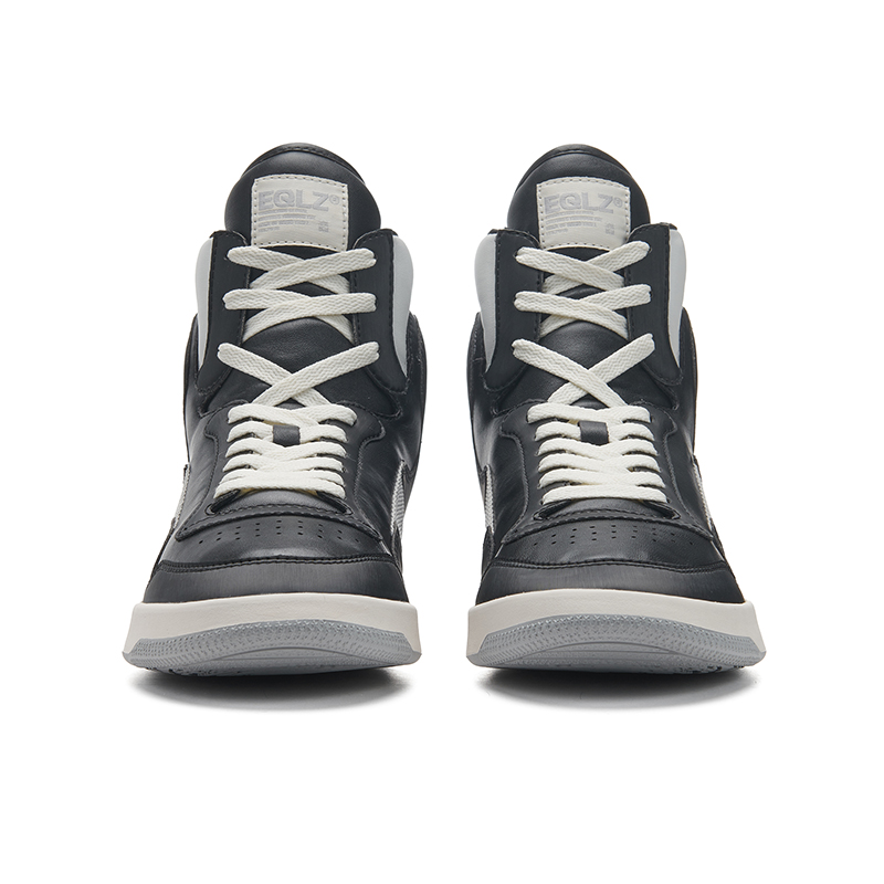 EQLZ EQUALIZER Vintage Basketball Shoes Unisex High Top Concrete Black