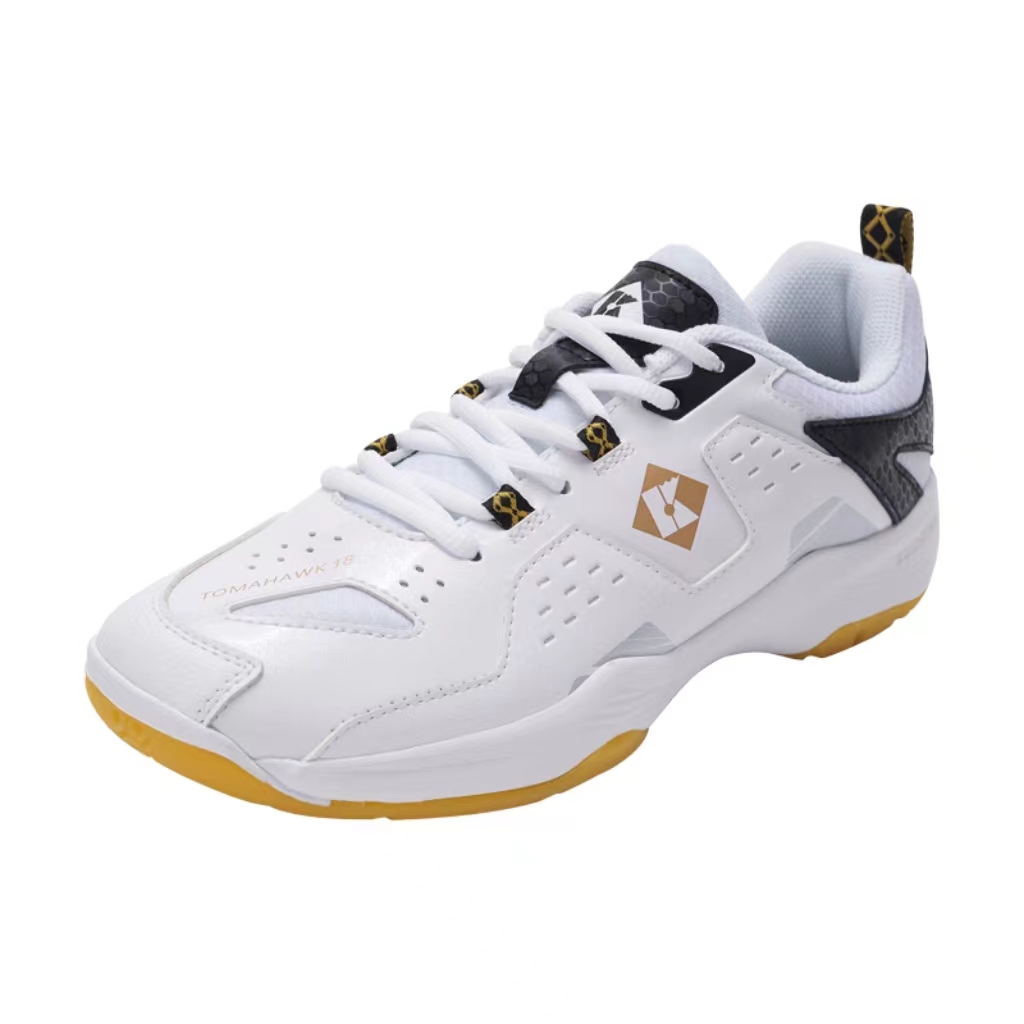 KUMPOO Abrasion Resistant Low top Badminton Shoes Unisex White