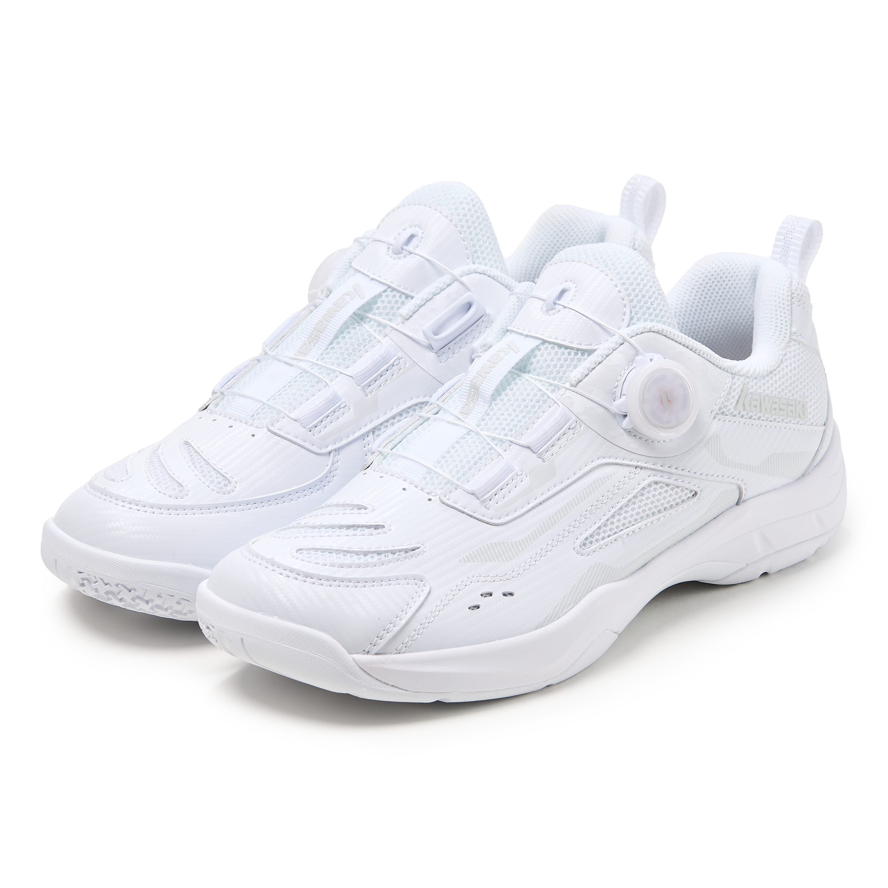 Kawasaki Cushioning Slip Resistant Abrasion Resistant Low top Badminton Shoes Unisex Mountain Peak White
