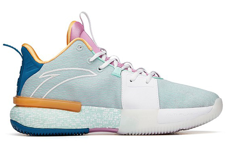 ANTA Impact 1 Basketball Shoes Men’s Mid Top Porcelain Green/Pink Purple