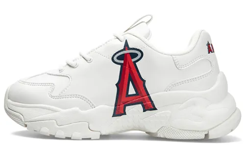 MLB Big Ball Chunky A Leather Slip Resistant Abrasion Resistant Low top Chunky Sneakers Unisex White Red