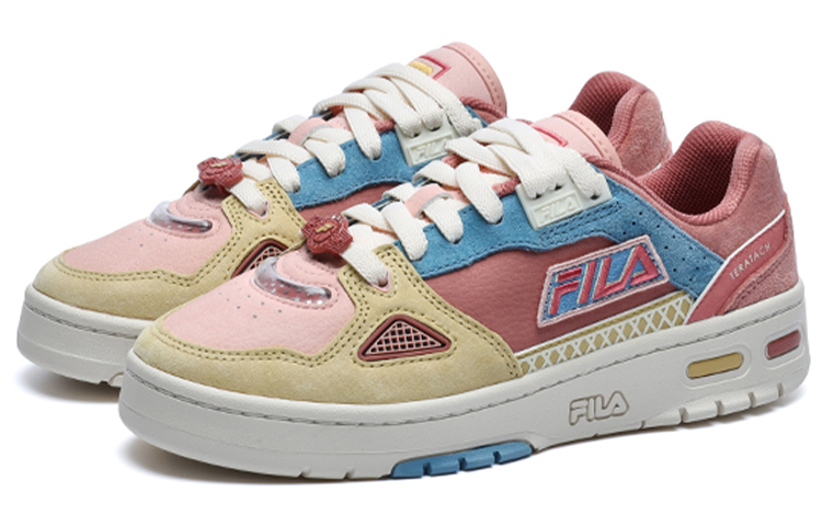 FILA FUSION Heritage Leather Low top Vintage Basketball Shoes Women’s Red Yellow