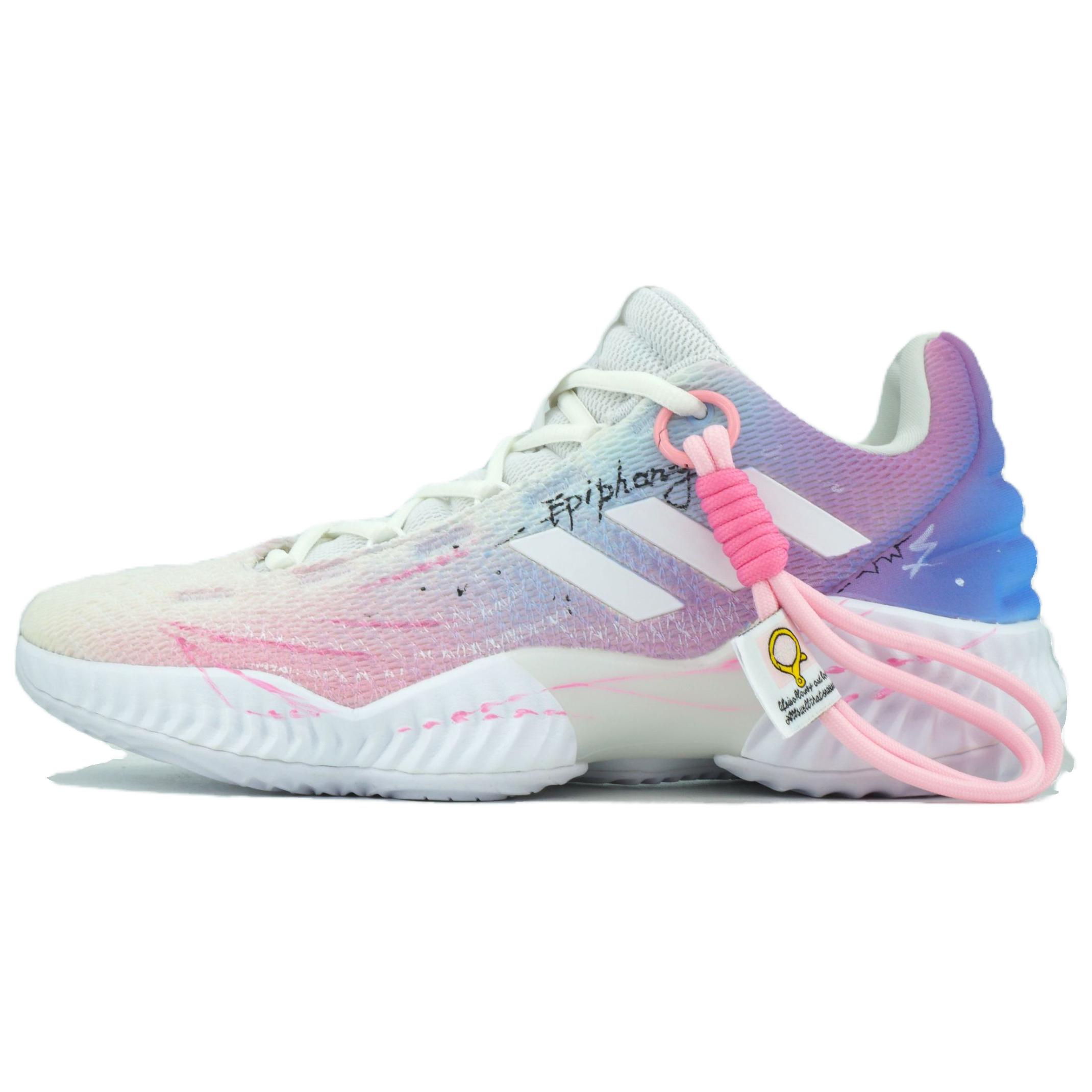 Adidas Pro Bounce 2018 Basketball Shoes Men’s Low Top Pink/Purple/Blue/Black/White