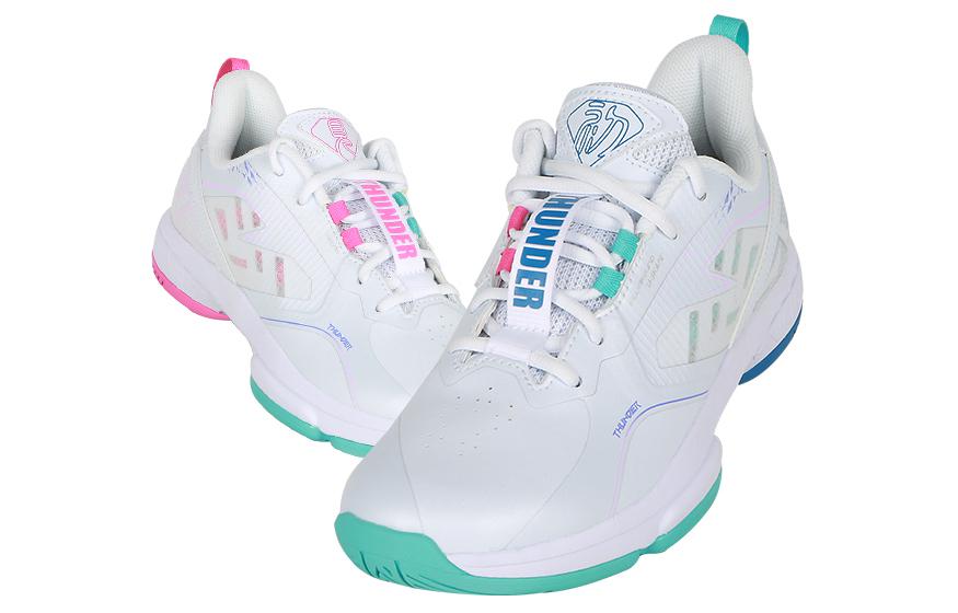VICTOR Cushioning Lightweight Low top Badminton Shoes Unisex White Green Mismatched