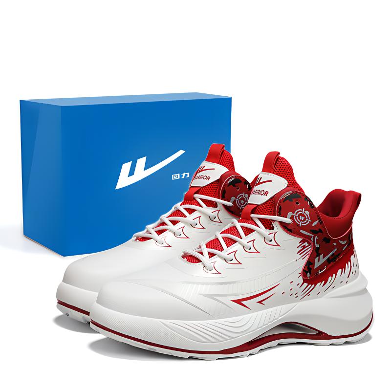 Warrior Cushioning Abrasion Resistant Height Increasing Mid top Basketball Shoes Men’s Gray Black