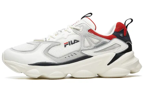 FILA Skipper Breathable Mesh Low top Chunky Sneakers Men's White Red