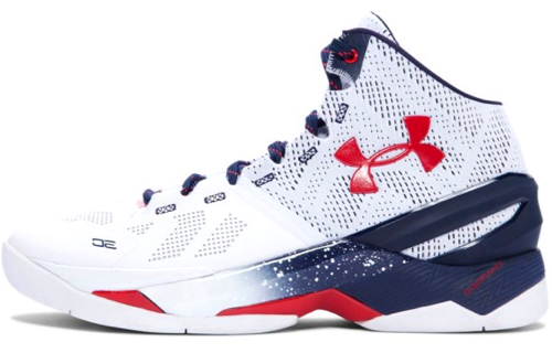 Under Armour Curry 2 Curry 2 Team USA actual mid-top basketball shoes for men and women, red and blue