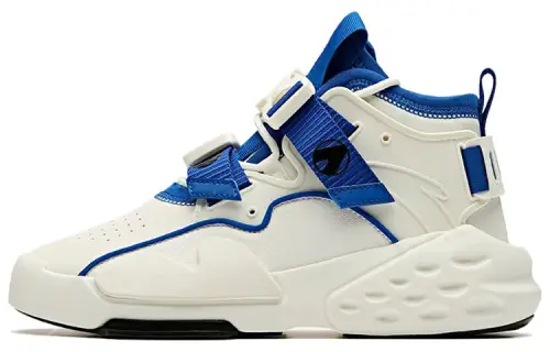 Anta Bastard Slip Resistant Lightweight Cushioning High top Vintage Basketball Shoes Men's White Blue