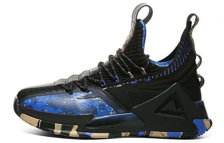 PEAK Taichi Collection Orca Non slip Lightweight High top Performance Basketball Shoes Men's Black Light Gold
