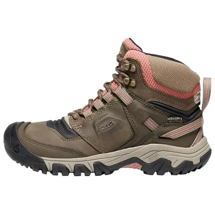 Keen Ridge Flex MID WP High top Outdoor Shoes, Hiking Mountaineering Shoes Women's Brown