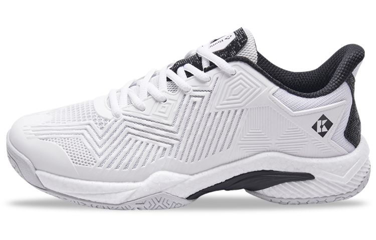 KUMPOO Slip Resistant Abrasion Resistant Low top Badminton Shoes Unisex White