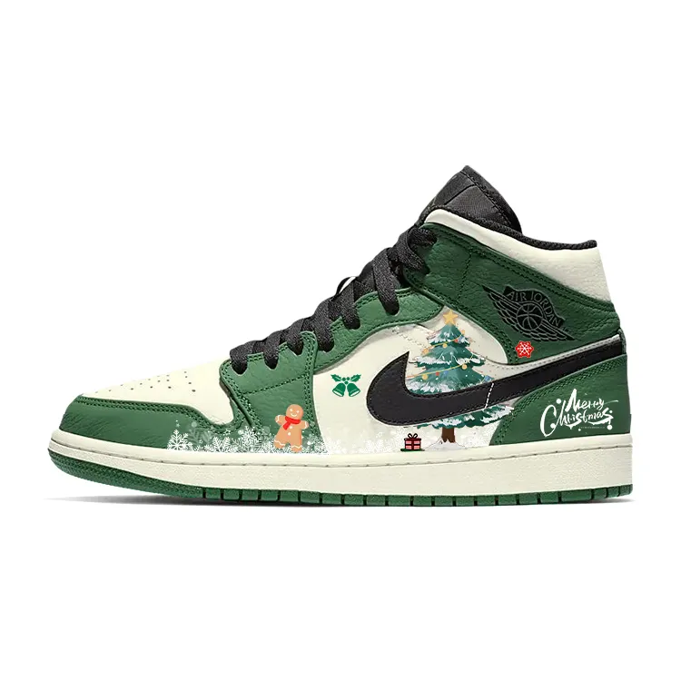 Jordan Air Jordan 1 Vintage Basketball Shoes Men's Mid Top White/Green