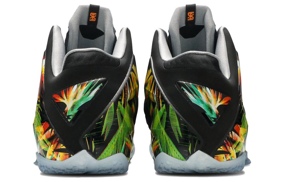 Мужские кроссовки Nike Lebron 11 Everglades (черные) — 黑/金属银/狼灰 — фото 4