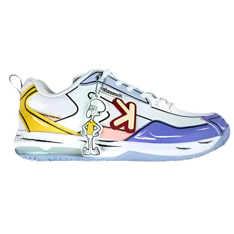 SPONGEBOB SQUAREPANTS x Kawasaki Cushioning Abrasion Resistant Breathable Low top Badminton Shoes Unisex Deep Sea Blue