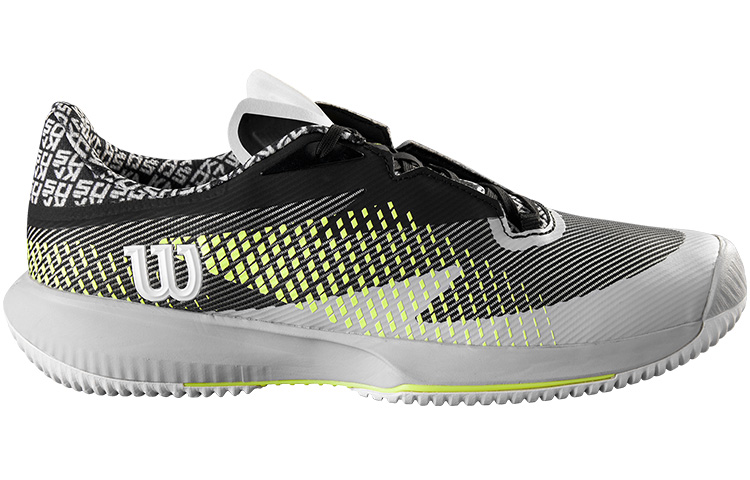 Wilson Kaos Swift Textile, Artificial Leather Breathable Low top Tennis Shoes Men’s White Black Yellow