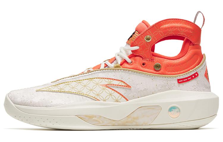 Anta KT8 Cushioning Slip Resistant Abrasion Resistant High top Basketball Shoes Men's Red White