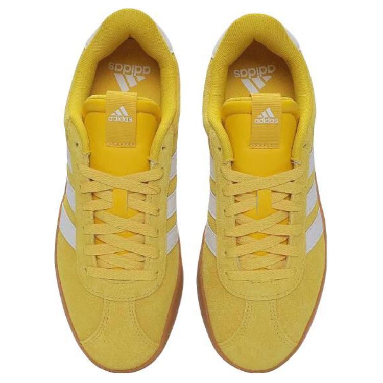 Adidas VL COURT 3.0 Slip Resistant Abrasion Resistant Low top Tennis Shoes Unisex Yellow