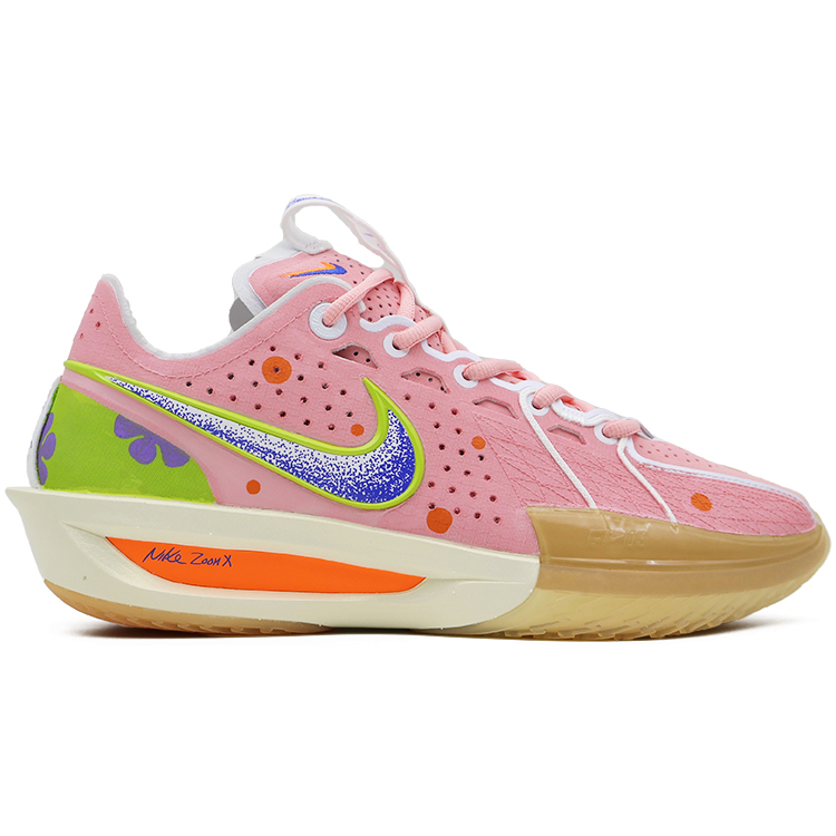 Nike G.T. Cut 3 Slip Resistant Abrasion Resistant Low top Basketball Shoes Unisex Yellow Pink
