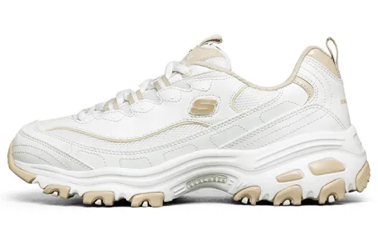 Skechers D'Lites 1.0 Little Sweet Bean Fabric Cushioning Low top Chunky Sneakers Women's Natural