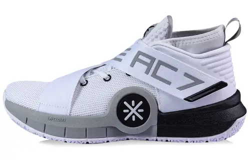 LiNing Li Ning City 7 non-slip shock-absorbing mid-top basketball shoes men's white gray black