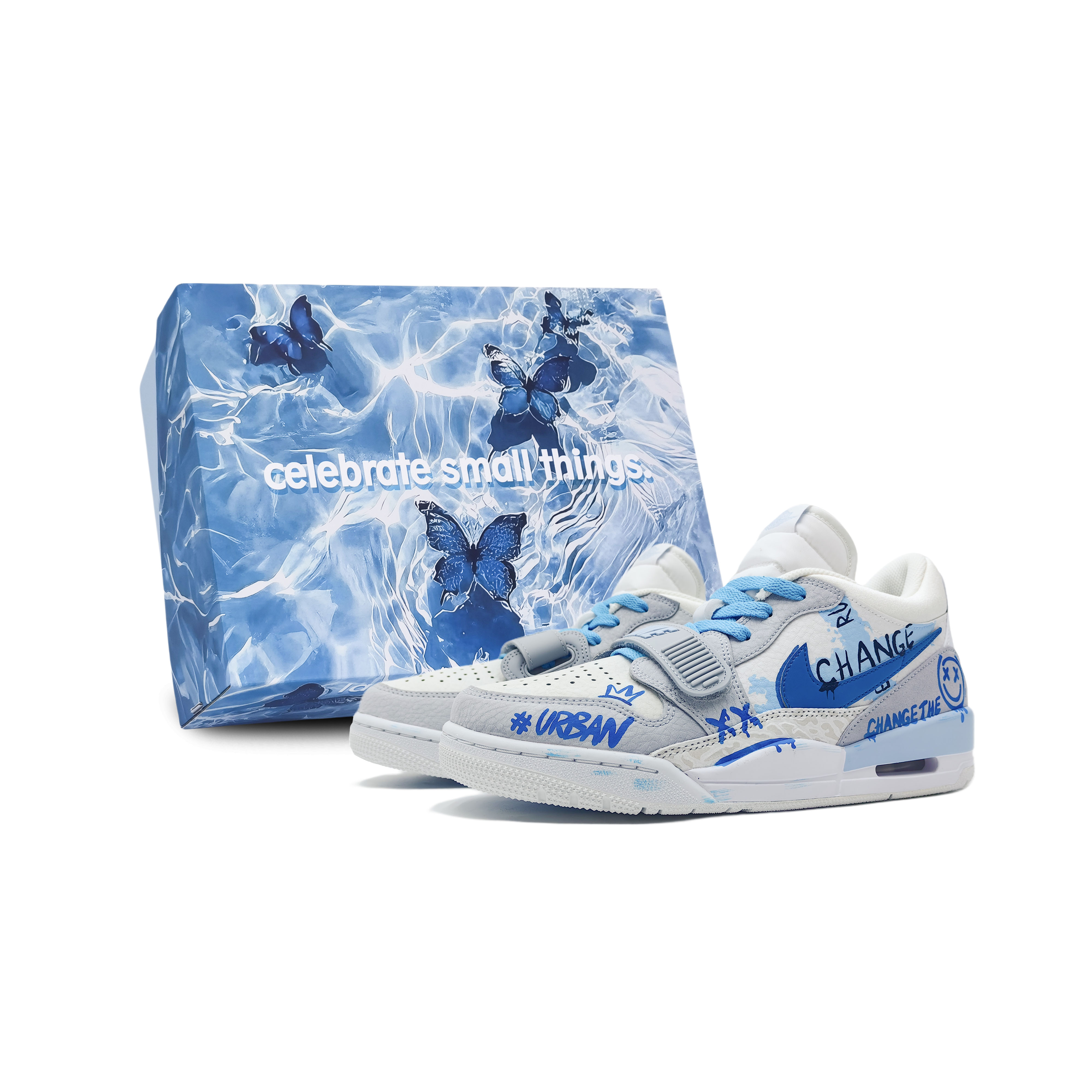 Jordan Legacy 312 Slip Resistant, Abrasion Resistant, Breathable Low top Vintage Basketball Shoes Men’s White Blue Gray
