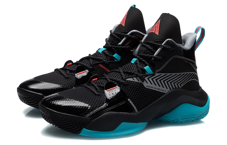 Li Ning Power 7 V2 Basketball Shoes Men’s High Top Black/Blue